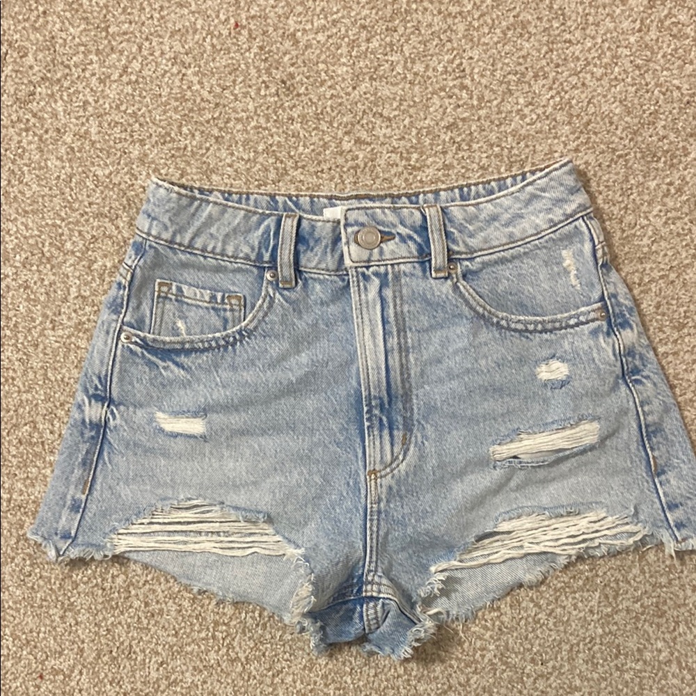 Dynamite Blue Jean Shorts Distressed High-Waisted